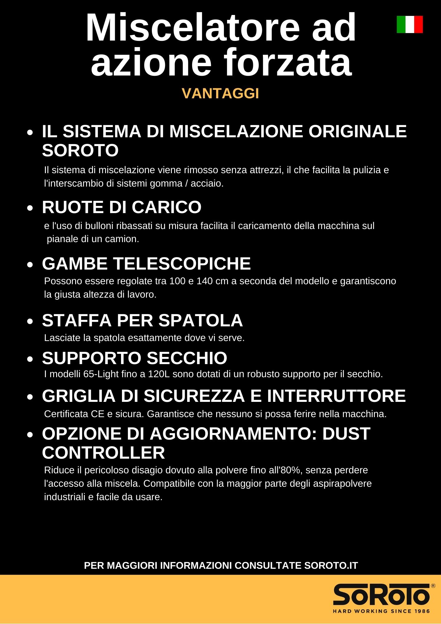 VANTAGGI DEL MISCELATORE AD AZIONE FORZATA